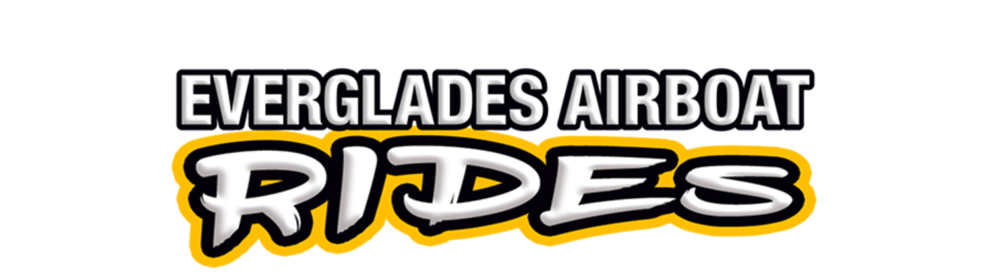 Text: Everglades Airboat Rides in bold, white and yellow.