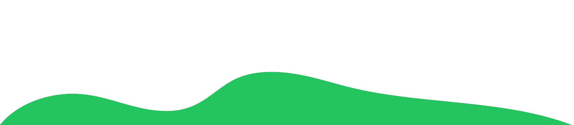 Green wavy shape at the bottom on a white background.